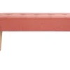 Banc scandinave capitonné en tissu effet velours texturé terracotta et bois clair L96 cm GUESTA