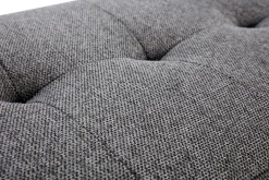 Banc scandinave capitonné en tissu effet velours texturé gris foncé et bois clair L96 cm GUESTA