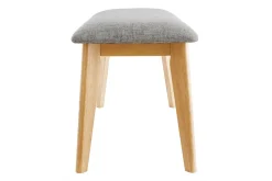 Banc scandinave en tissu gris clair et bois clair L92 cm ELION