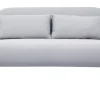 Banquette convertible 2 places en tissu gris clair et bois clair AMIKO