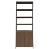 Bibliothèque avec rangements finition bois foncé noyer et métal noir L80 cm MAXENCE