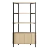 Bibliothèque avec rangements finition bois clair chêne et métal L100 cm ZORA