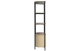 Bibliothèque avec rangements finition bois clair chêne et métal L100 cm ZORA