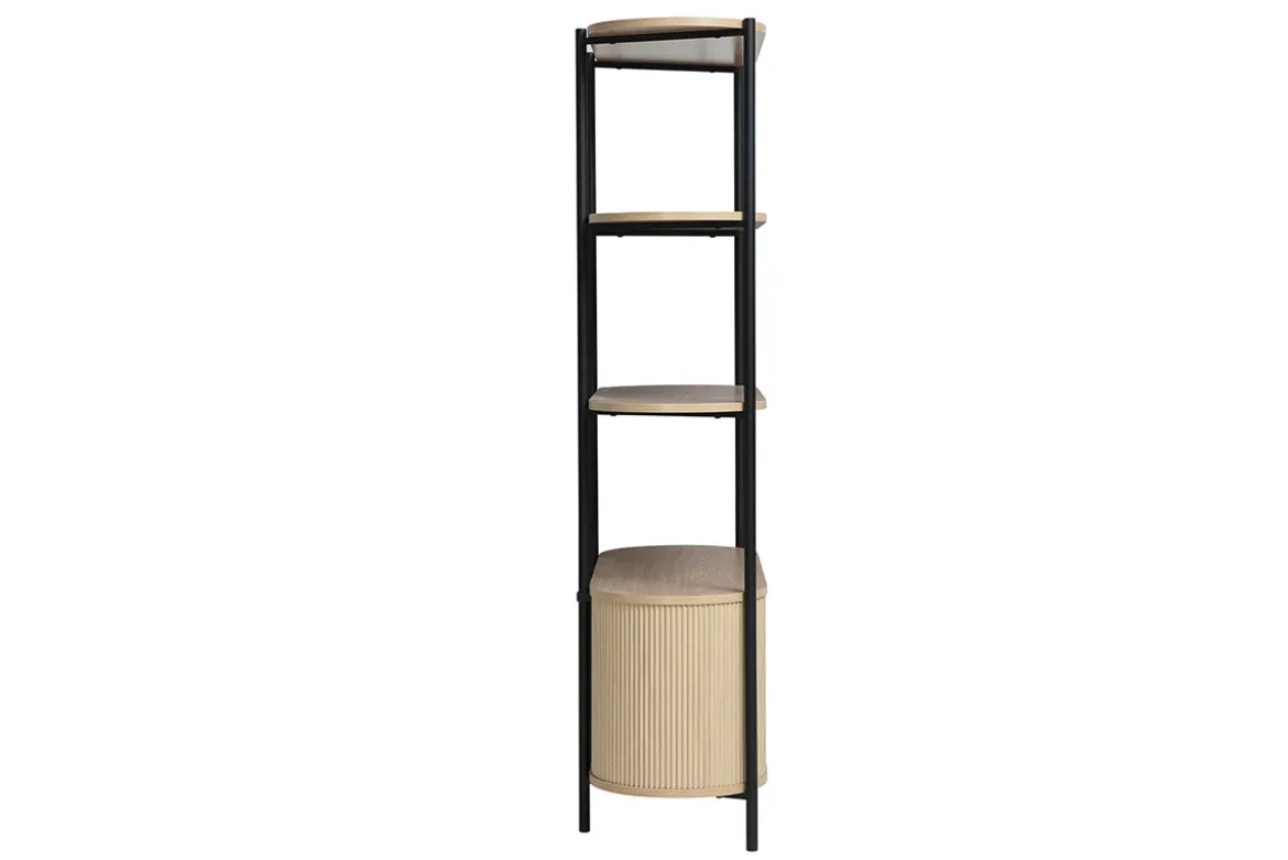 Bibliothèque avec rangements finition bois clair chêne et métal L100 cm ZORA