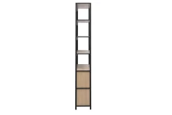 Bibliothèque avec rangements finition bois clair chêne et métal noir L80 cm MAXENCE