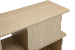 Bibliothèque basse avec rangements finition bois clair chêne L140 cm JANICE