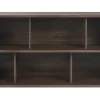 Bibliothèque basse finition bois foncé noyer L140 cm EPURE