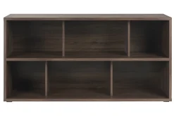 Bibliothèque basse finition bois foncé noyer L140 cm EPURE