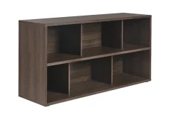Bibliothèque basse finition bois foncé noyer L140 cm EPURE