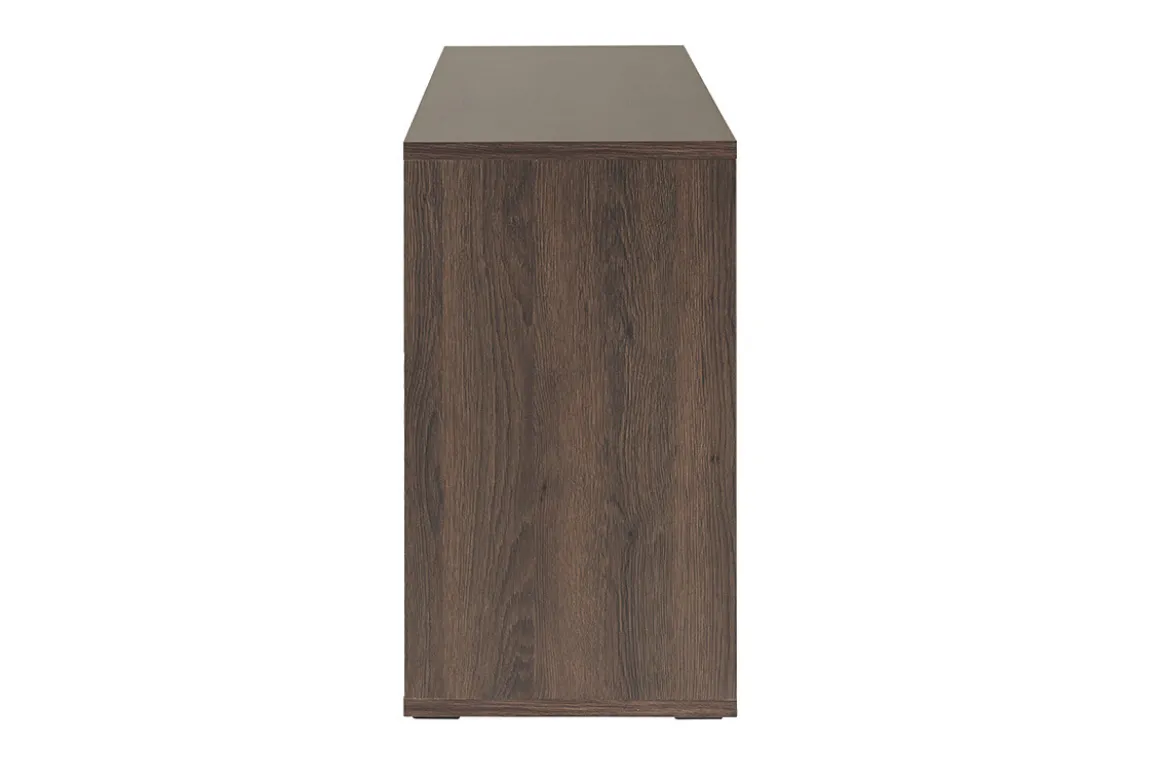 Bibliothèque basse finition bois foncé noyer L140 cm EPURE