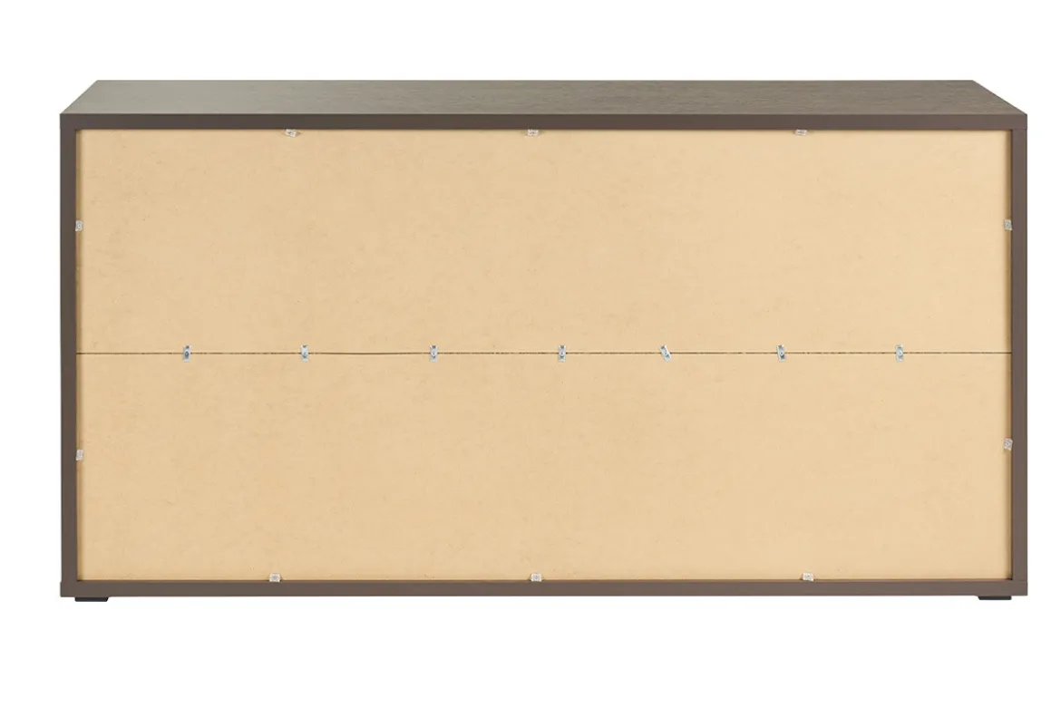 Bibliothèque basse finition bois foncé noyer L140 cm EPURE