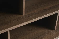 Bibliothèque basse finition bois foncé noyer L140 cm EPURE