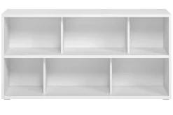 Bibliothèque basse finition bois blanc L140 cm EPURE