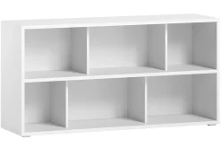 Bibliothèque basse finition bois blanc L140 cm EPURE