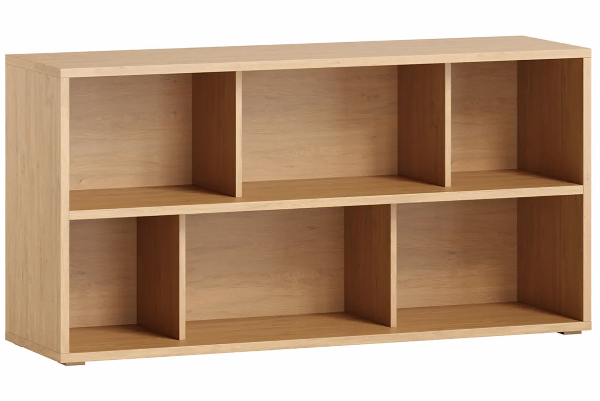 Bibliothèque basse finition bois clair chêne L140 cm EPURE