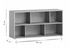 Bibliothèque basse finition bois clair chêne L140 cm EPURE