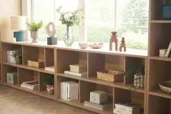 Bibliothèque basse finition bois clair chêne L140 cm EPURE