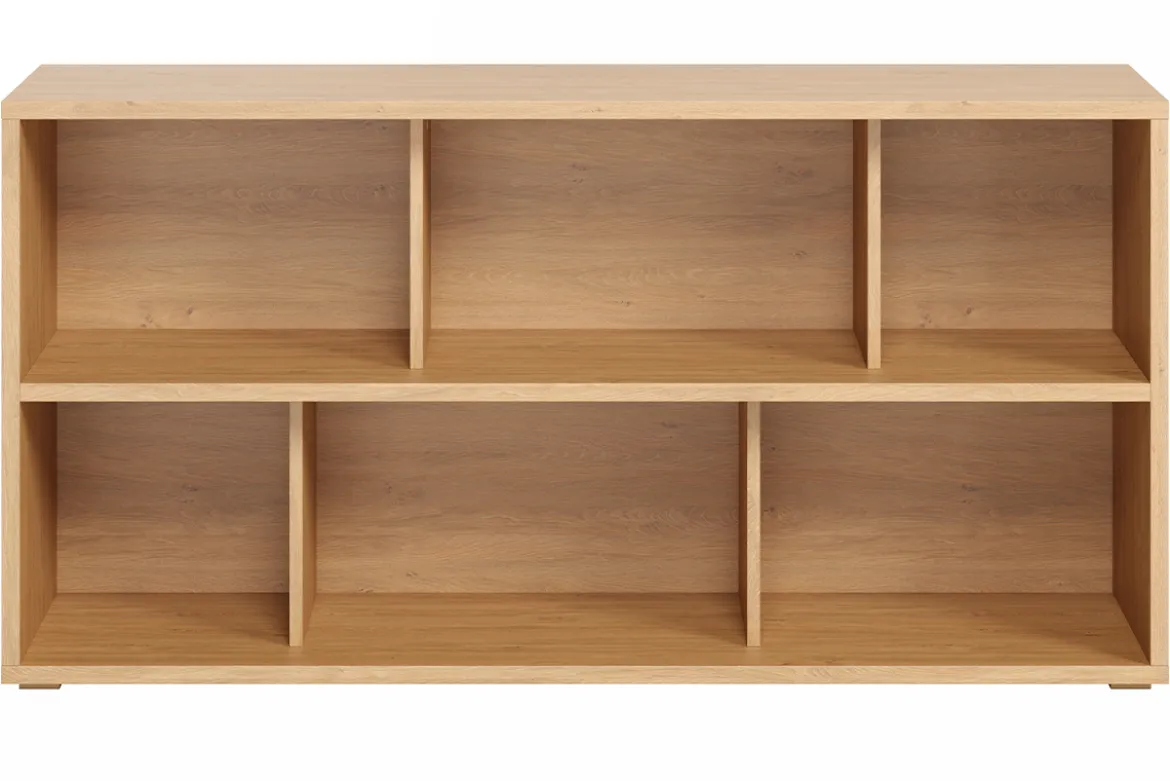 Bibliothèque basse finition bois clair chêne L140 cm EPURE