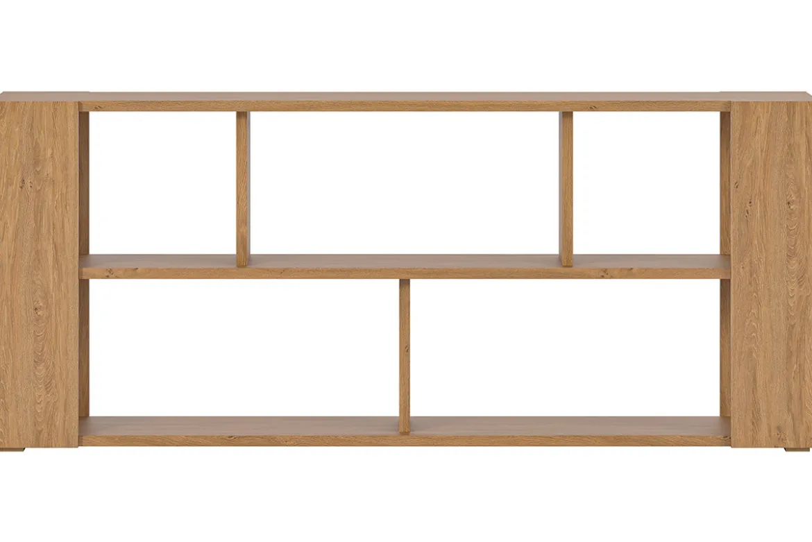 Bibliothèque basse ouverte design finition bois clair chêne L167.5 cm MUSSO