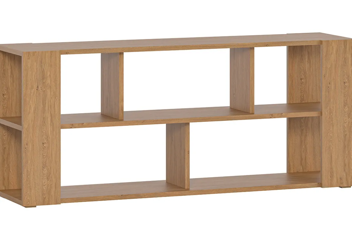 Bibliothèque basse ouverte design finition bois clair chêne L167.5 cm MUSSO