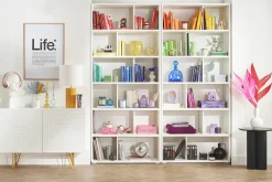 Bibliothèque design bois blanc L92 cm EPURE