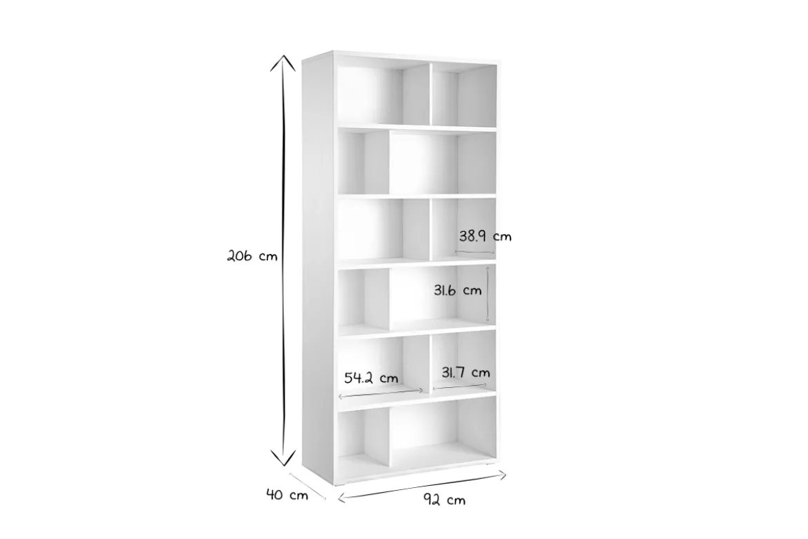Bibliothèque design bois blanc L92 cm EPURE