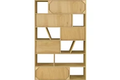 Bibliothèque design en bois clair L120 cm AZTEQUE