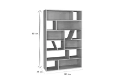 Bibliothèque design en bois clair L120 cm AZTEQUE