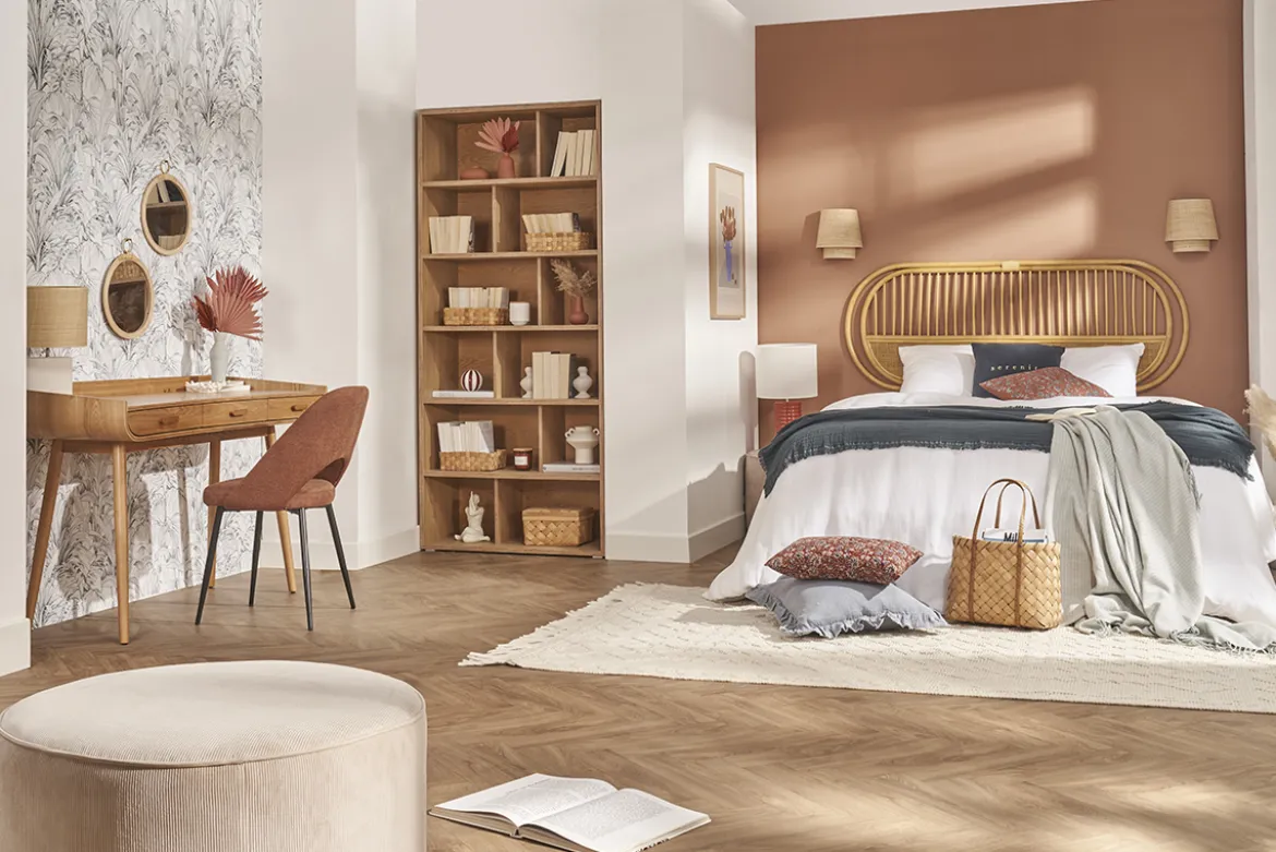 Bibliothèque design finition bois clair chêne L92 cm EPURE