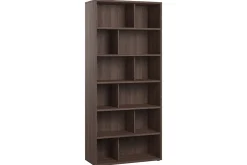Bibliothèque design finition bois foncé noyer L92 cm EPURE