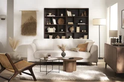 Bibliothèque design finition bois foncé noyer L92 cm EPURE
