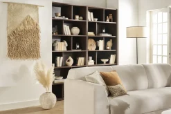 Bibliothèque design finition bois foncé noyer L92 cm EPURE