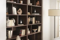 Bibliothèque design finition bois foncé noyer L92 cm EPURE