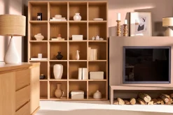 Bibliothèque design finition bois clair chêne L149 cm RYTHM