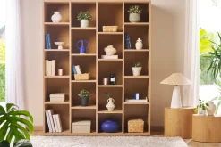 Bibliothèque design finition bois clair chêne L149 cm RYTHM
