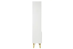 Bibliothèque design gravée blanc mat et métal doré 2 portes L86 cm OZEN