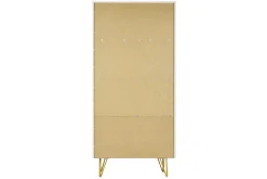 Bibliothèque design gravée blanc mat et métal doré 2 portes L86 cm OZEN