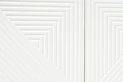 Bibliothèque design gravée blanc mat et métal doré 2 portes L86 cm OZEN