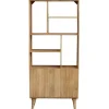 Bibliothèque en bois manguier massif 2 portes gravées L80 cm RUBIA