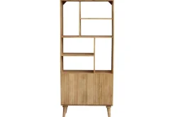 Bibliothèque en bois manguier massif 2 portes gravées L80 cm RUBIA