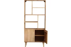 Bibliothèque en bois manguier massif 2 portes gravées L80 cm RUBIA