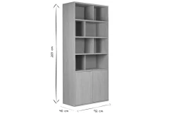 Bibliothèque finition bois clair chêne L92 cm NAGANO