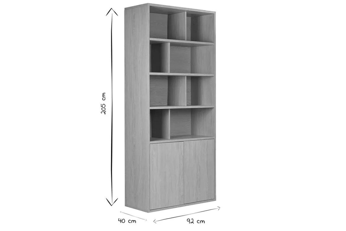 Bibliothèque finition bois clair chêne L92 cm NAGANO
