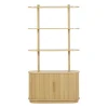 Bibliothèque finition bois clair chêne avec rangement 2 portes coulissantes L90 cm EPIC