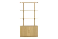 Bibliothèque finition bois clair chêne avec rangement 2 portes coulissantes L90 cm EPIC
