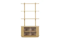 Bibliothèque finition bois clair chêne avec rangement 2 portes coulissantes L90 cm EPIC