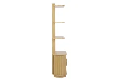 Bibliothèque finition bois clair chêne avec rangement 2 portes coulissantes L90 cm EPIC