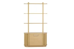 Bibliothèque finition bois clair chêne avec rangement 2 portes coulissantes L90 cm EPIC