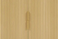 Bibliothèque finition bois clair chêne avec rangement 2 portes coulissantes L90 cm EPIC