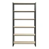 Bibliothèque industrielle ouverte en bois clair et métal noir L100 cm ARISTOTE